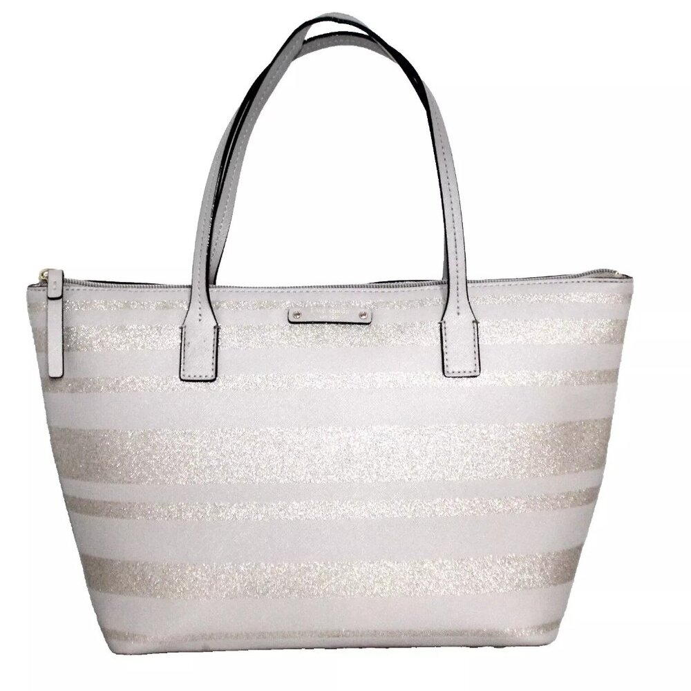 KATE SPADE Haven Lane Hani Glitter Stripe Zip Tote